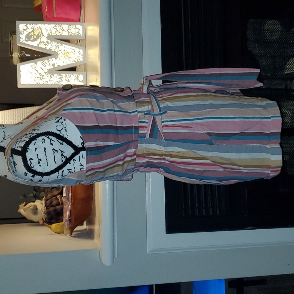 Haute Monde Multi-color Striped Crop Top & Matching Paperbag Shorts Set Size M - Picture 7 of 14